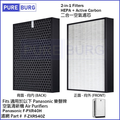 Pureburg - PXR40H Compatible Replacement Filter for Panasonic F-PXR40H Air Purifier