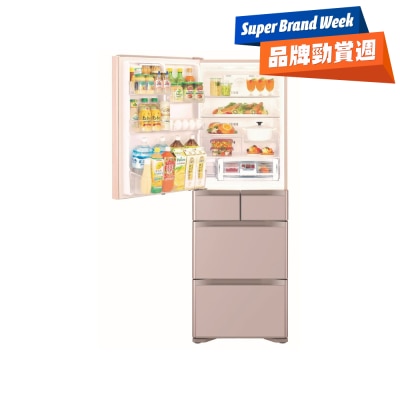 HITACHI R G420YHL XN 5 Door Slim Inverter Fridge (Crystal Light Gold) Left Door Hinge Fridge image