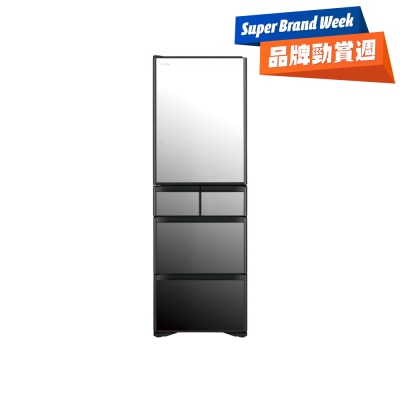 HITACHI R G420YHL X 5 Door Slim Inverter Fridge (Crystal Mirror) Left Door Hinge Fridge image