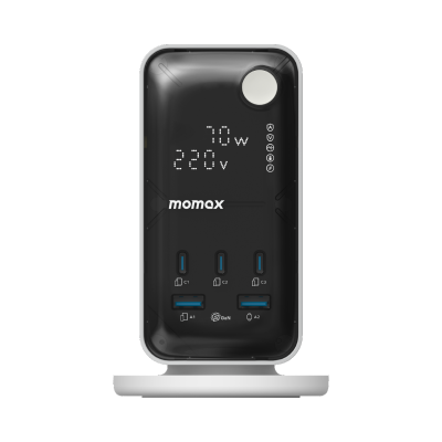 Momax - 1-CHARGE Work Flow 6-Outlet Digital Display Power Tower with USB (70W)