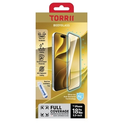 Torrii Anti bacterial Coating Full Coverage BODYGLASS for iPhone 18 Pro Max image