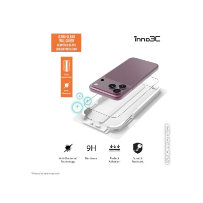 inno3C 創品 高清抗菌全覆蓋鋼化玻璃屏幕保護貼 iPhone 18 Pro (簡易貼膜盒) image