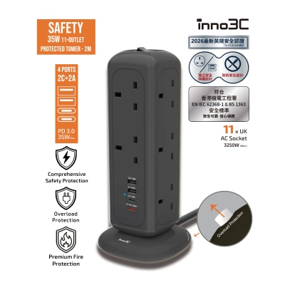 inno3C 创品 i 35PT 11 安全直立式拖板 PD 35W 2A2C 11插位 2米 image
