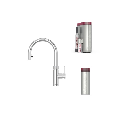 Quooker Flex Round with PRO 3 3L Boiling Water Tank and CUBE chilled still and sparkling water tank image