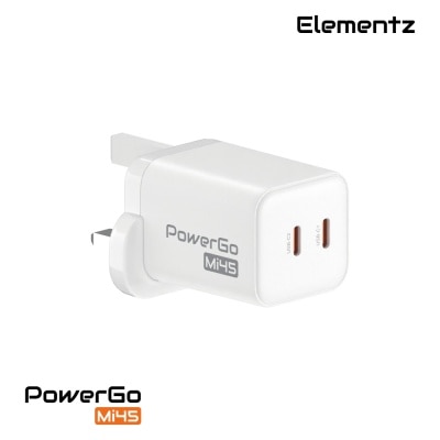 Elementz PowerGo Mi45 45W 雙C口超迷你 GaN 快速充電器