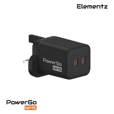 Elementz PowerGo Mi45 45W 雙C口超迷你 GaN 快速充電器