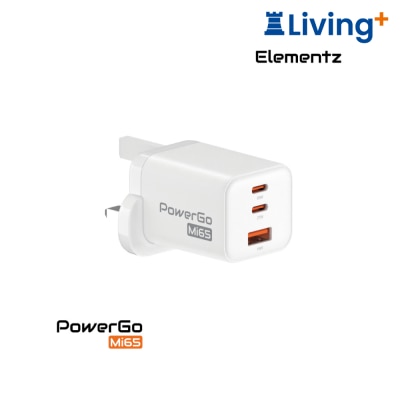 Elementz PowerGo Mi65 65W 迷你 GaN 三口快速充電器