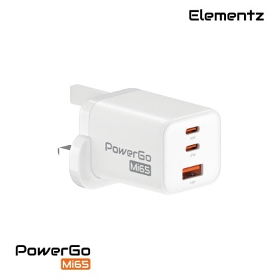 Elementz PowerGo Mi65 65W 迷你 GaN 三口快速充電器