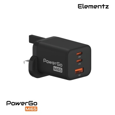 Elementz PowerGo Mi65 65W 迷你 GaN 三口快速充電器