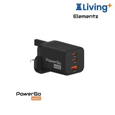 Elementz PowerGo Mi65 65W 迷你 GaN 三口快速充電器