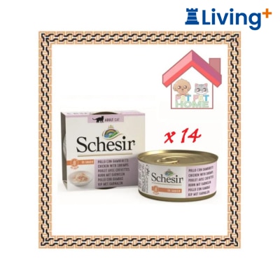 Schesir SchesiR 主食罐系列 [SCH164674] 濃湯(in sauce) 雞+蝦 貓罐頭 70g (4567)