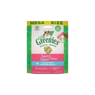 GREENIES - Skin & Fur Crunchy and Soft Natural Cat Treats, Salmon Flavor, 4.6 oz. (New Pack)