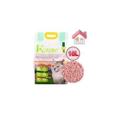 KLitter - [原装行货] 水蜜桃 K Litter Double Duty双效除臭 豆腐猫砂 2.0mm 18L, 新配方加入苏打粒有疏气孔 升级版 香港原装行货