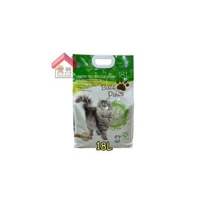 Buzz Paws - 100%纯天然绿茶(绿色)豆腐砂 18L